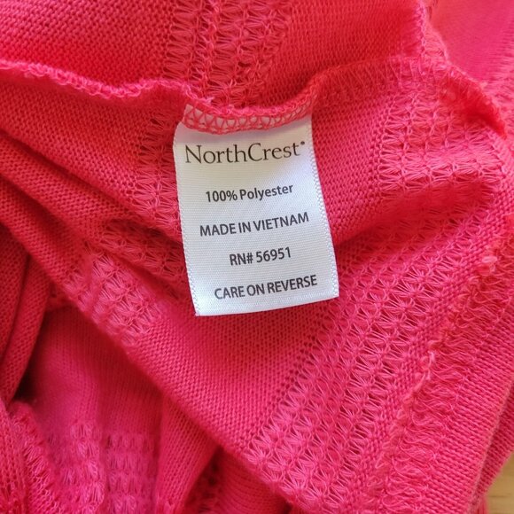 North Crest Women Top 2X Plus Cardigan Open Duster Pink Lightweight Sheer Knit - Picture 8 of 8